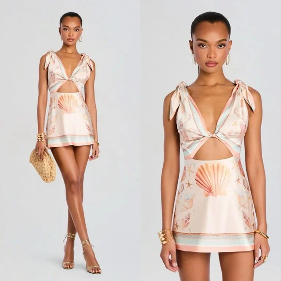 Sips and Seashells Twist Front Mini Dress - Picture 4 of 6